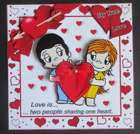 7x7 Love is....sharing one heart mini kit by Davina Rundle