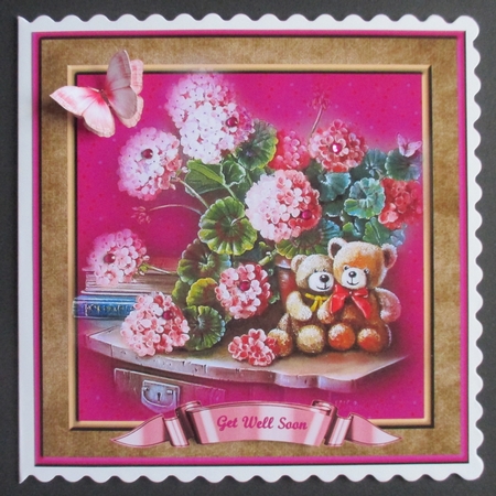 Floral and Teddies Card Front by Davina Rundle