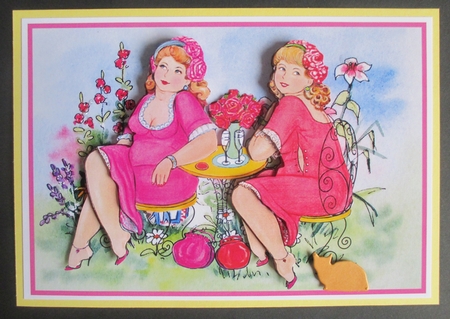 Babs & Betty Relaxing in the Garden by Davina Rundle