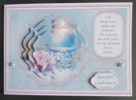 SYMPATHY CANDLE & VERSE A5 Card Topper & Pyramage  by Davina Rundle