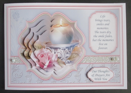 SYMPATHY CANDLE & VERSE A5 Card Topper & Pyramage  by Davina Rundle