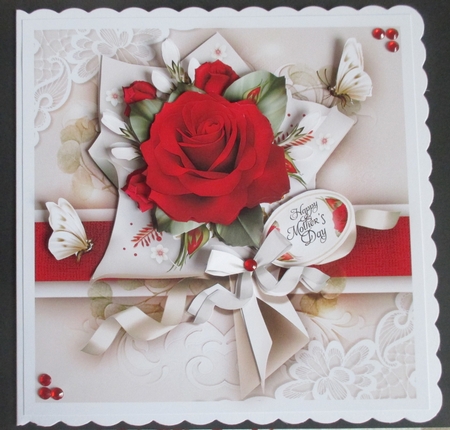 Red Roses Bouquet Glossy Paper Mini Kit by Davina Rundle