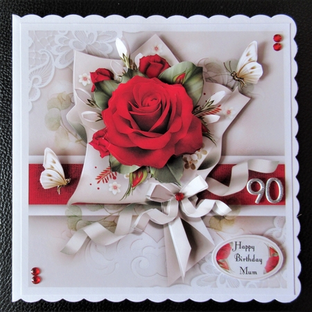 Red Roses Bouquet Glossy Paper Mini Kit by Davina Rundle