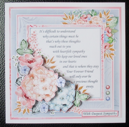 SYMPATHY VERSE in Pastels 7.5 Decoupage & Insert Mini Kit  by Davina Rundle