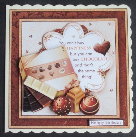 YOU CAN BUY CHOCOLATE Humorous 7.5 Decoupage & Insert Mini Kit by Davina Rundle