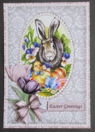 Elegant Easter  Bunny & Cute Chicken  A5 Card Mini Kit by Davina Rundle