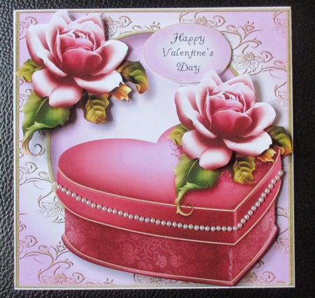 Pink Rose Heart Gift Box by Davina Rundle