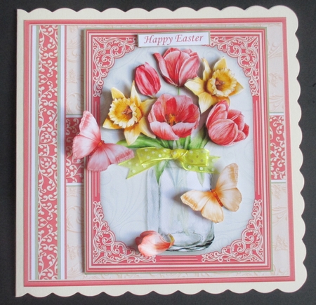 JAR OF DAFFODILS & TULIPS 7.5 Decoupage & Insert Kit All Occasions by Davina Rundle
