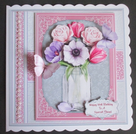 JAR OF SPRING BOUQUET 7.5 Decoupage & Insert Kit All Occasions by Davina Rundle