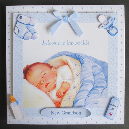 New Baby Boy Card Mini Kit & Decoupage by Davina Rundle
