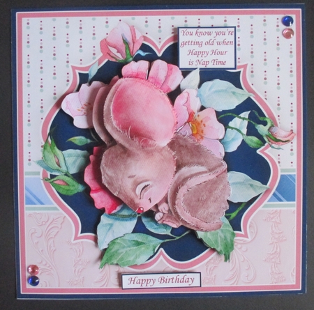 HAPPY HOUR IS NAP TIME Mouse 7.5 Decoupage & Insert Mini Kit by Davina Rundle