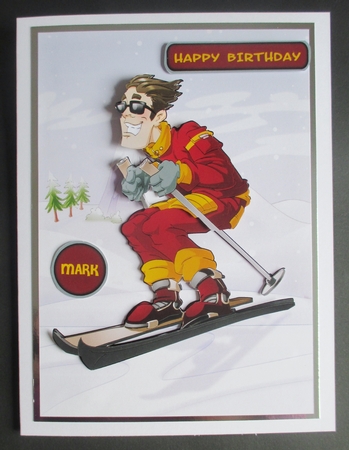 Skier Dude Red by Davina Rundle