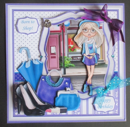 Fashion Diva Lilac 8x8 Decoupage & Insert Mini Kit by Davina Rundle
