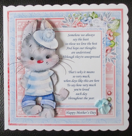 BLUE BUNNY & VERSE 7.5 Decoupage & Insert Kit by Davina Rundle