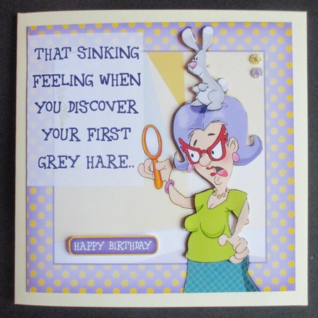 Veras Grey Hair 8x8 Quick Card by Davina Rundle