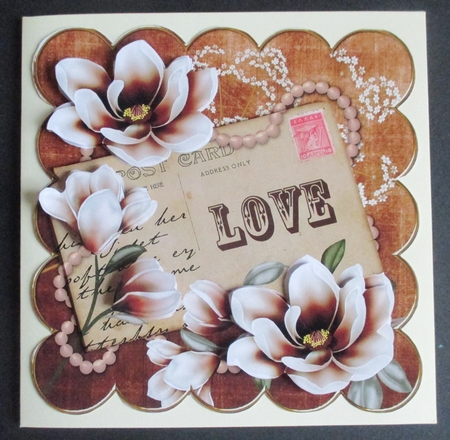 Chocolate Magnolia Love 6in Decoupage Step by Step by Davina Rundle