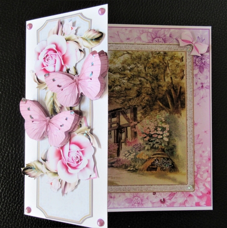 Card Topper Vintage Roses & Butterflies by Davina Rundle