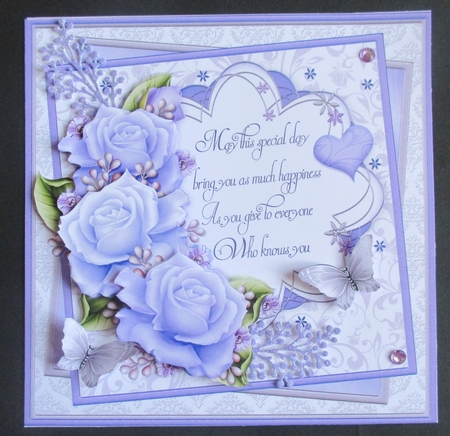 LAVENDER ROSES & VERSE 7.5 Decoupage & Insert Kit by Davina Rundle