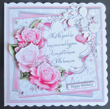 PINK ROSES & VERSE 7.5 Decoupage & Insert Kit by Davina Rundle