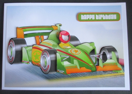 Formula 1 Racing Car Dude Green by Davina Rundle