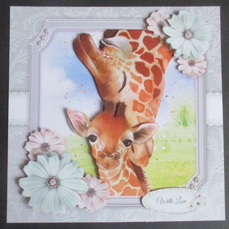 Beautiful Mum & Baby Giraffe 8x8 Mini Kit by Davina Rundle