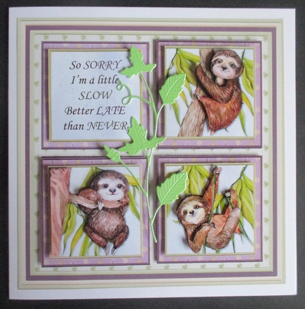 SLOTH SQUARES 7.5 Quick Layer Card & Insert Kit All Occasions by Davina Rundle