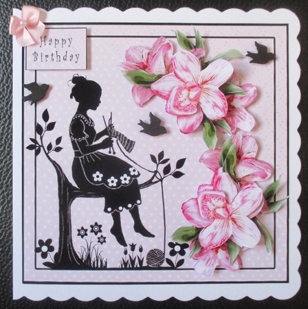 Pretty Knitter - Decoupage by Davina Rundle