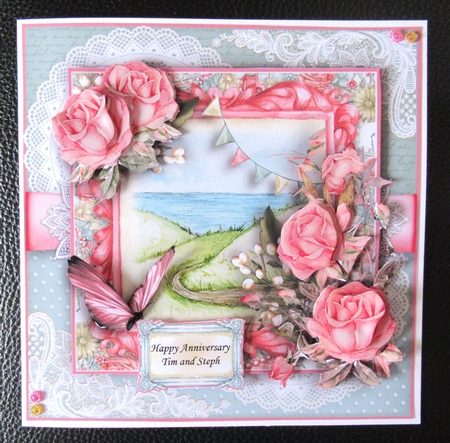 Pink roses A Sea View  by Davina Rundle