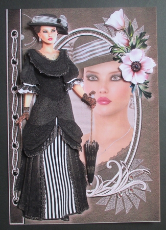 Edwardian Lady in Black & White Fashion Reflection by Davina Rundle