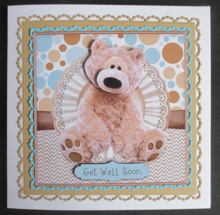 Teddy Get Well Card Topper by Davina Rundle