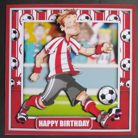 Footballer Dude Red and White Stripe 4 Sheet Mini Kit by Davina Rundle