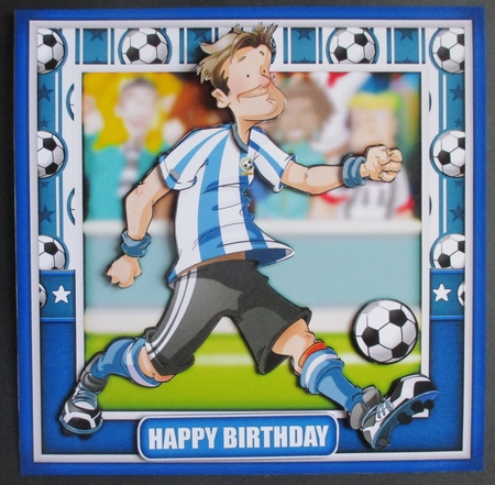 Footballer Dude Blue and White Stripe 4 Sheet Mini Kit by Davina Rundle