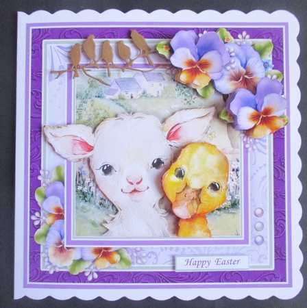 SPRING PALS & PANSIES 7.5 Decoupage & Insert Mini Kit by Davina Rundle