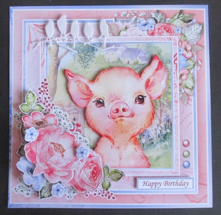 BABY PIGLET 7.5 Decoupage & Insert Mini Kit by Davina Rundle