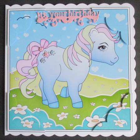 8 x 8 My Cute Little Pony Scalloped Corner Topper   by Davina Rundle