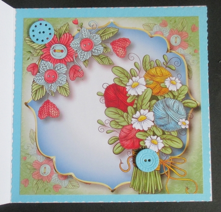 Bouquet Of Wool & Flowers - Knitting Crochet 8x8 by Davina Rundle