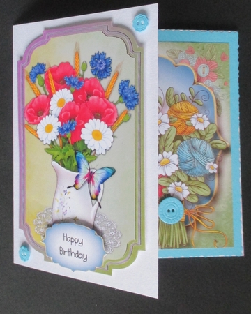 Bouquet Of Wool & Flowers - Knitting Crochet 8x8 by Davina Rundle