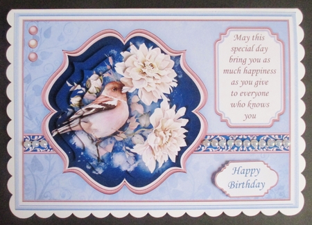 CHAFFINCH & VERSE A5 Card Topper & Pyramage  by Davina Rundle