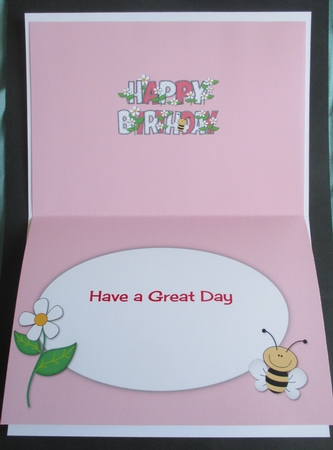 Flowers and Bees BIRTHDAY landscape 2 insert by Davina Rundle