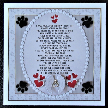 8x8 Pet Loss beautiful Poem  by Davina Rundle