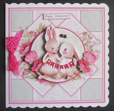 BUNNY BUNTING 7.5 Decoupage & Insert Kit All Occasions by Davina Rundle