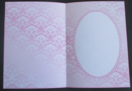 Pretty Pink Damask Insert, With Pearls by Davina Rundle