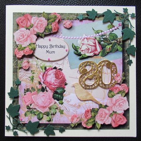 Shabby Vintage - Pink Roses & Ivy by Davina Rundle
