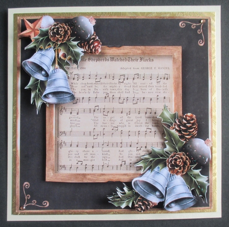 Vintage Christmas Sheet Music - While Shepherds Watch by Davina Rundle