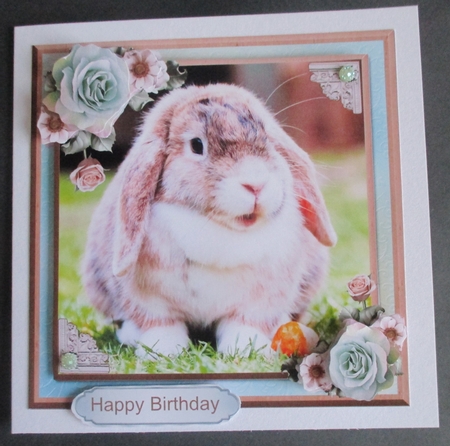 Cute bunny rabbit card mini kit & decoupage by Davina Rundle