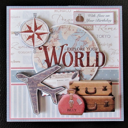 TRAVEL AROUND THE WORLD 7.5 Decoupage & Insert Mini Kit by Davina Rundle