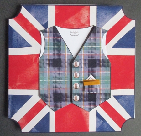 Tartan Waistcoat Or Vest (6) With Decoupage by Davina Rundle