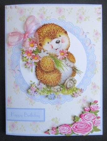 Birthday greeting card with cute hedgehog by Davina Rundle