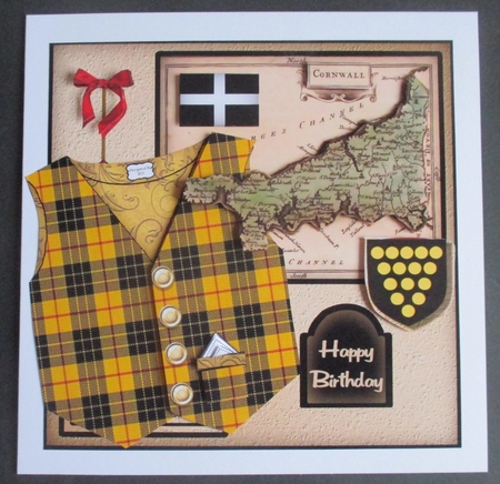 Tartan Waistcoat Or Vest (8) With Decoupage by Davina Rundle