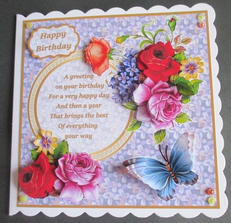 Flowers and a butterfly by Davina Rundle